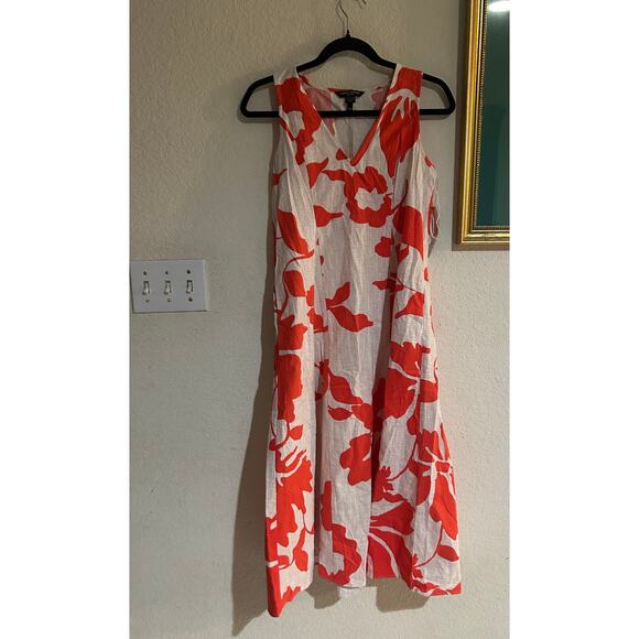 Maggy London Ilona in poppy stamp linen blend dress size SP $110 - Picture 2 of 7